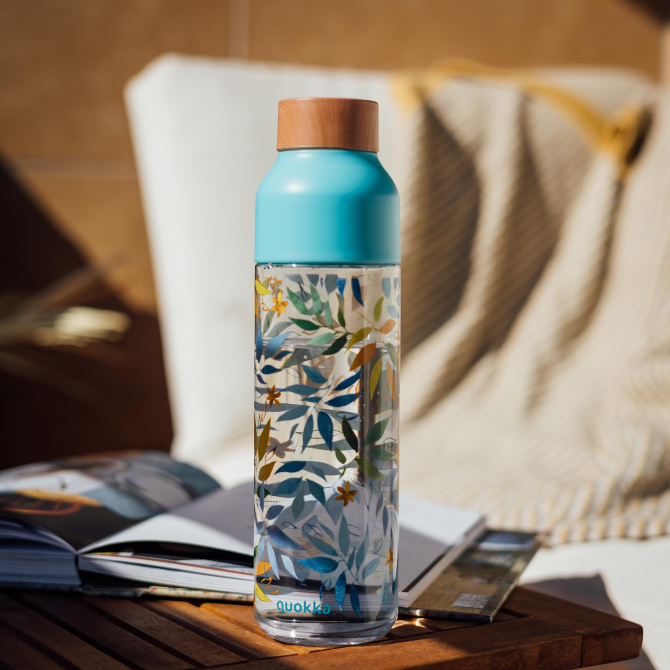 QUOKKA ECOZEN BOTTLE ICE WATERCOLOR LEAVES 840 ML