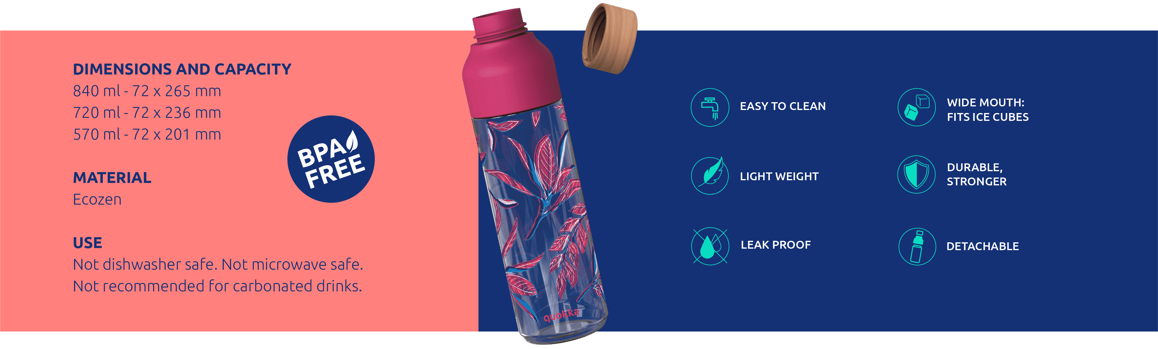 QUOKKA ECOZEN BOTTLE ICE SPRING 720 ML
