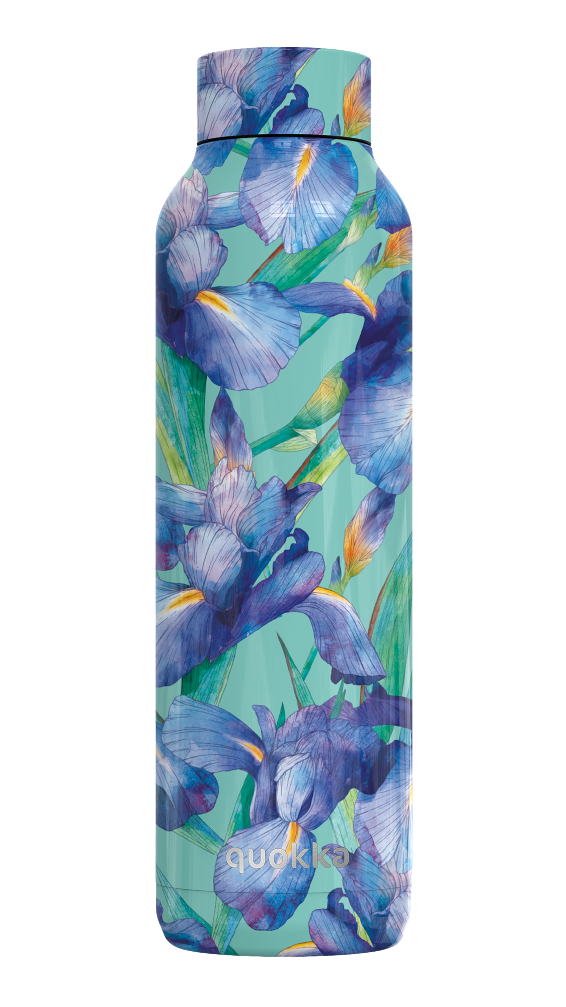 QUOKKA THERMAL SS BOTTLE SOLID BLUE IRISES 630 ML