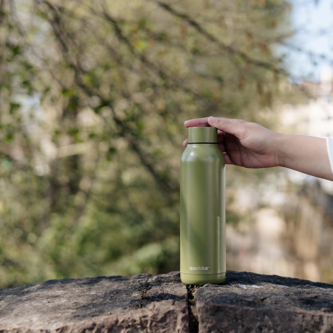 QUOKKA THERMAL SS BOTTLE SOLID OLIVE GREEN 630 ML