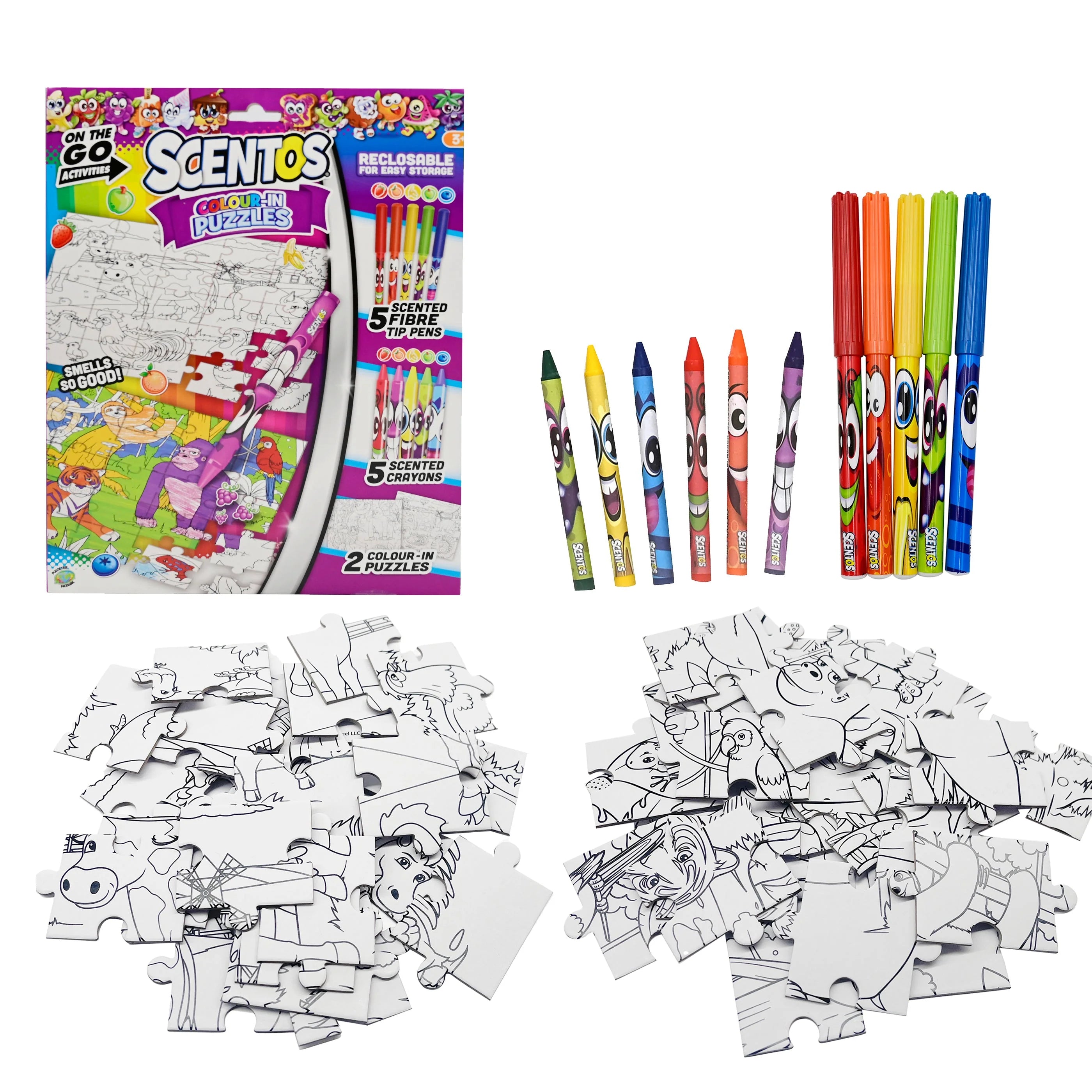 WeVeel Scentos On The Go Activity Set COLOUR IN PUZZLES