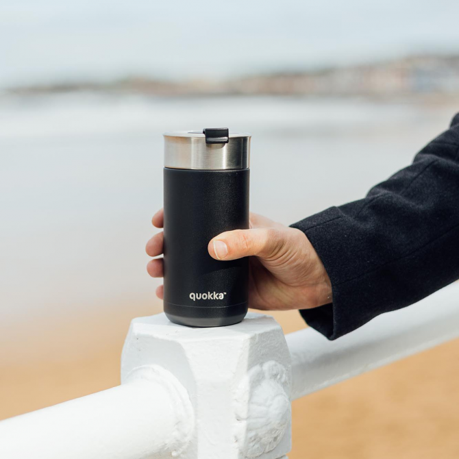 QUOKKA THERMAL SS COFFEE TUMBLER BOOST CARBON BLACK 400 ML