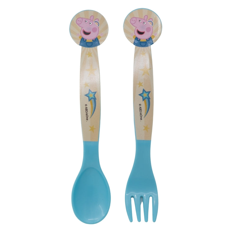 STOR 2 PCS PP CUTLERY SET IN POLYBAG PEPPA PIG KINDNESS COUNTS