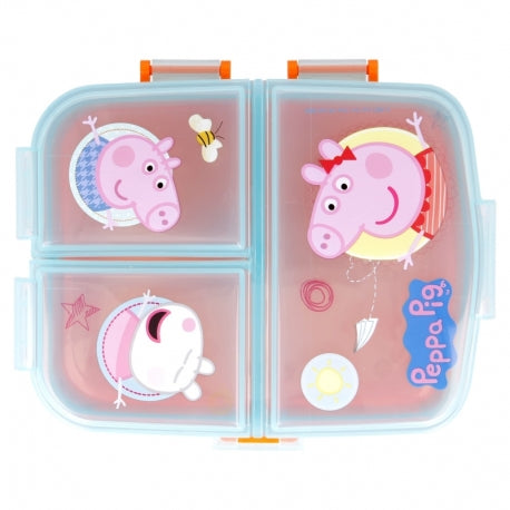 STOR XL MULTI COMPARTMENT RECTANGULAR SANDWICH BOX PEPPA PIG KINDNESS COUNTS