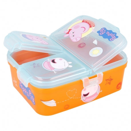 STOR XL MULTI COMPARTMENT RECTANGULAR SANDWICH BOX PEPPA PIG KINDNESS COUNTS
