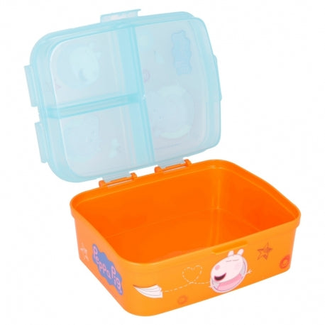 STOR XL MULTI COMPARTMENT RECTANGULAR SANDWICH BOX PEPPA PIG KINDNESS COUNTS