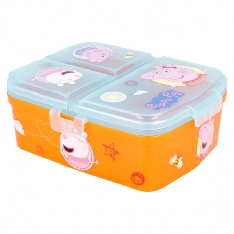 STOR XL MULTI COMPARTMENT RECTANGULAR SANDWICH BOX PEPPA PIG KINDNESS COUNTS