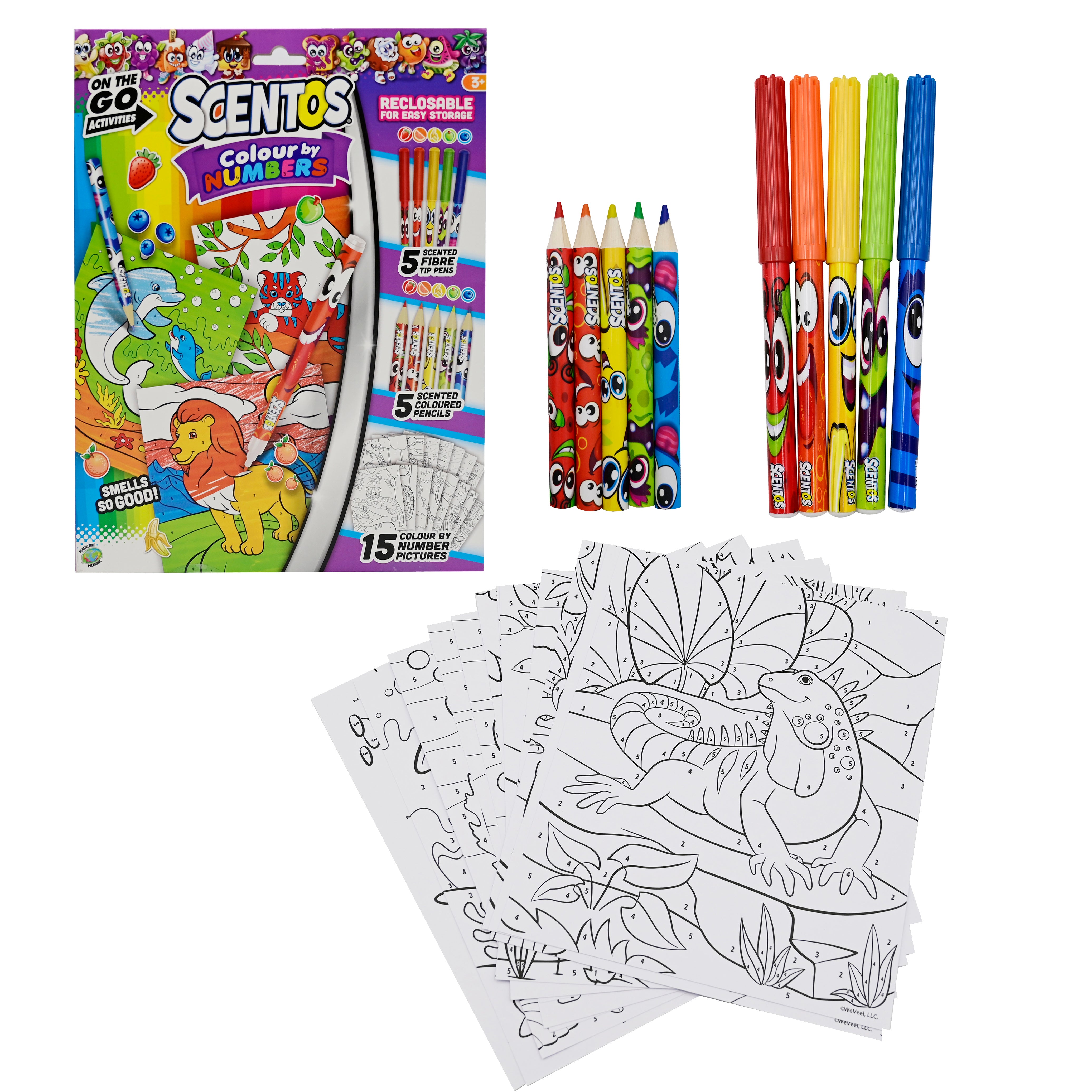 Scentos On The Go Activity Set COLOUR BY NUMBERS