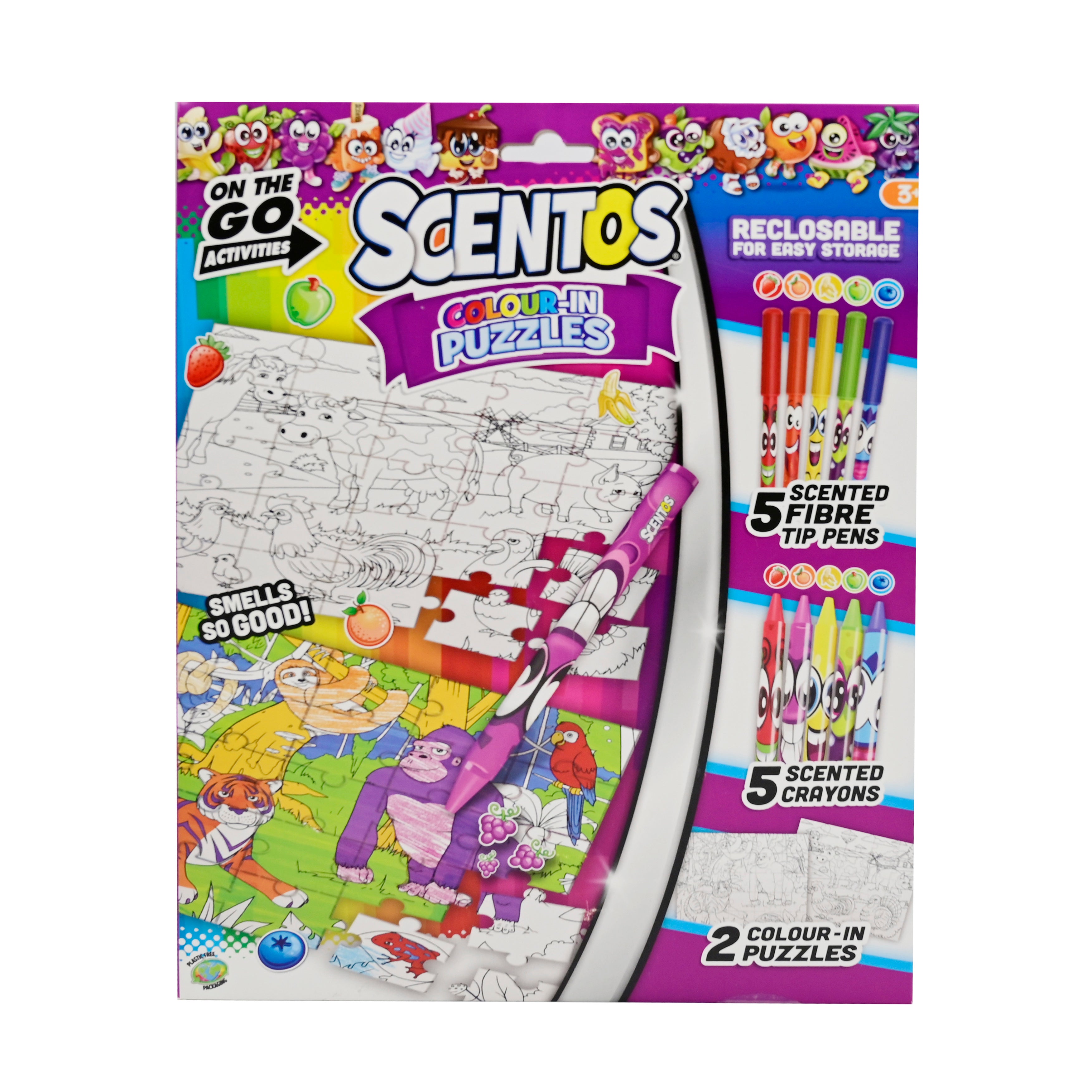 Scentos On The Go Activity Set COLOUR IN PUZZLES