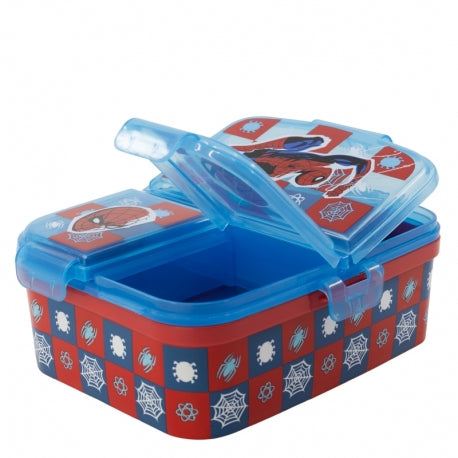 STOR XL MULTI COMPARTMENT RECTANGULAR SANDWICH BOX SPIDERMAN ARACHNID GRID