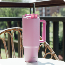 QUOKKA THERMAL SS MUG STREAM BLOSSOM PINK 950 ML