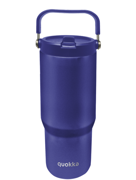 QUOKKA COOL INSULATED STAINLESS STEEL TUMBLER WITH HANDLE CORE DUSK BLUE 860 ML