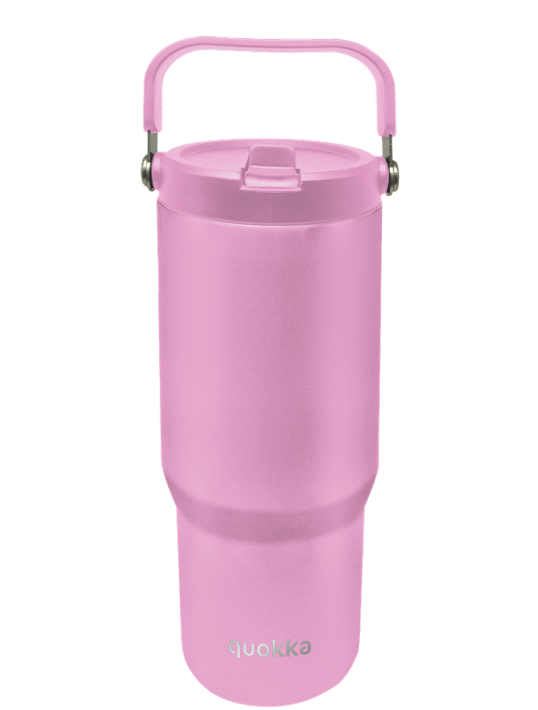 QUOKKA COOL INSULATED STAINLESS STEEL TUMBLER WITH HANDLE CORE BLOSSOM PINK 860 ML