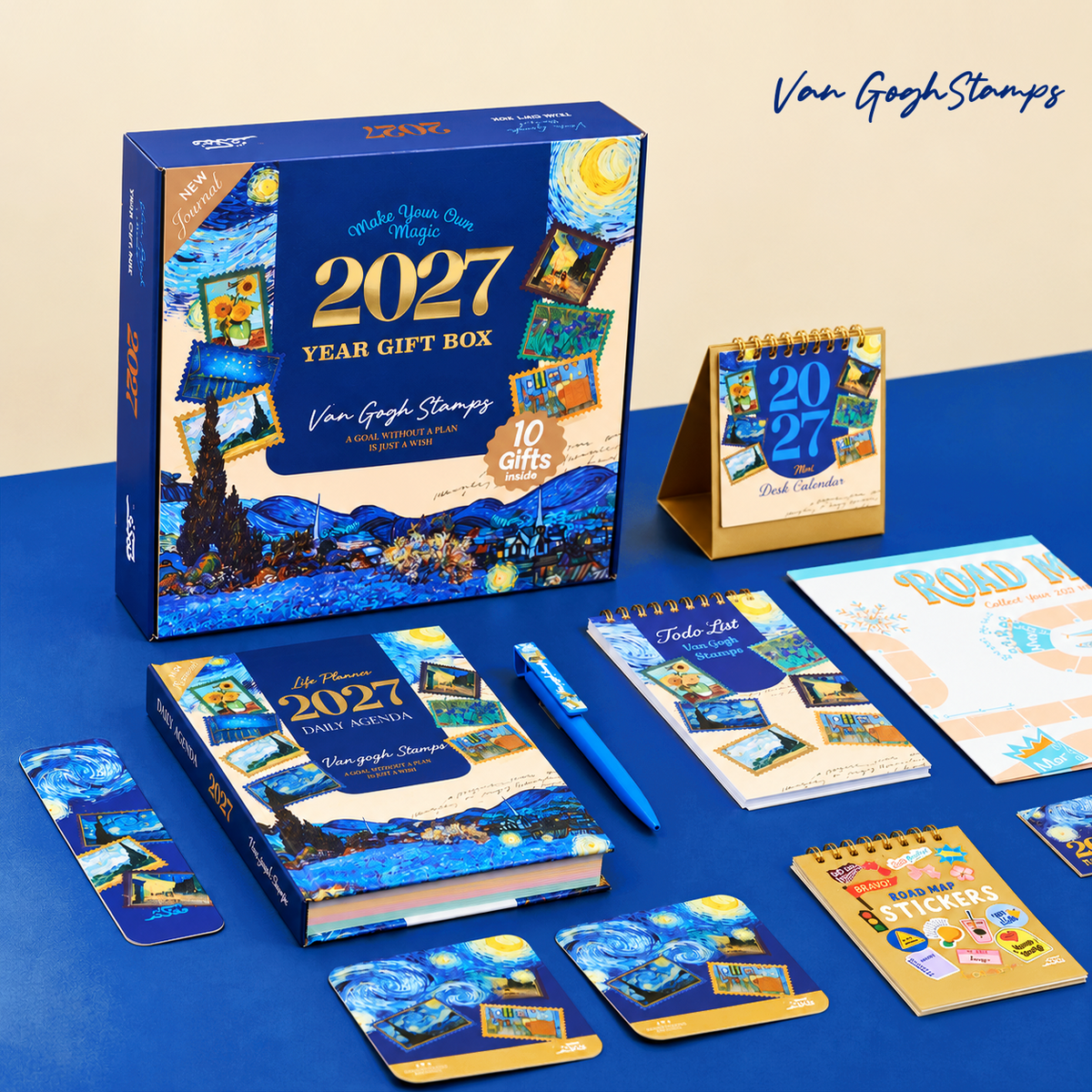 Agenda Gift Set 2027- Van Gogh Stamps