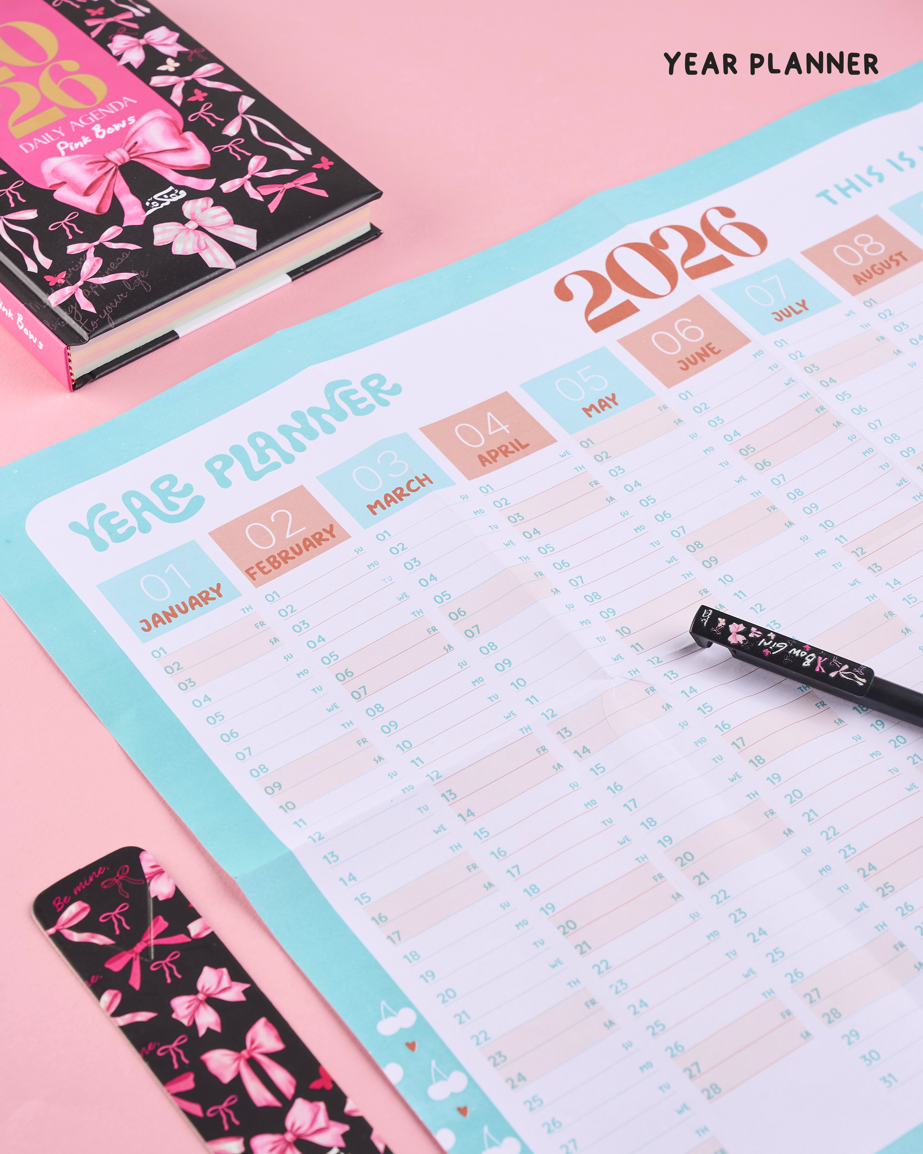 Agenda Gift Set 2026 - Pink Bows