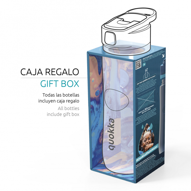 QUOKKA THERMAL SS BOTTLE SPRING AQUA VIOLET 600 ML