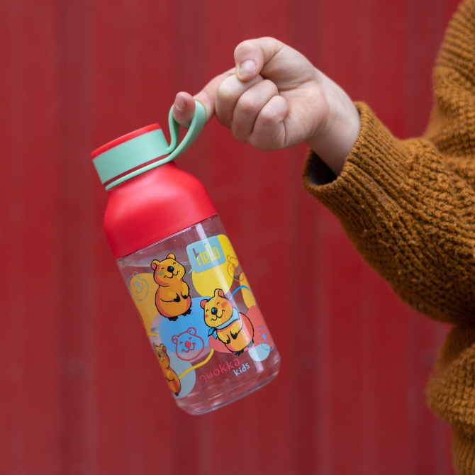 QUOKKA KIDS TRITAN BOTTLE ICE WITH STRAP HAPPY QUOKKA 430 ML