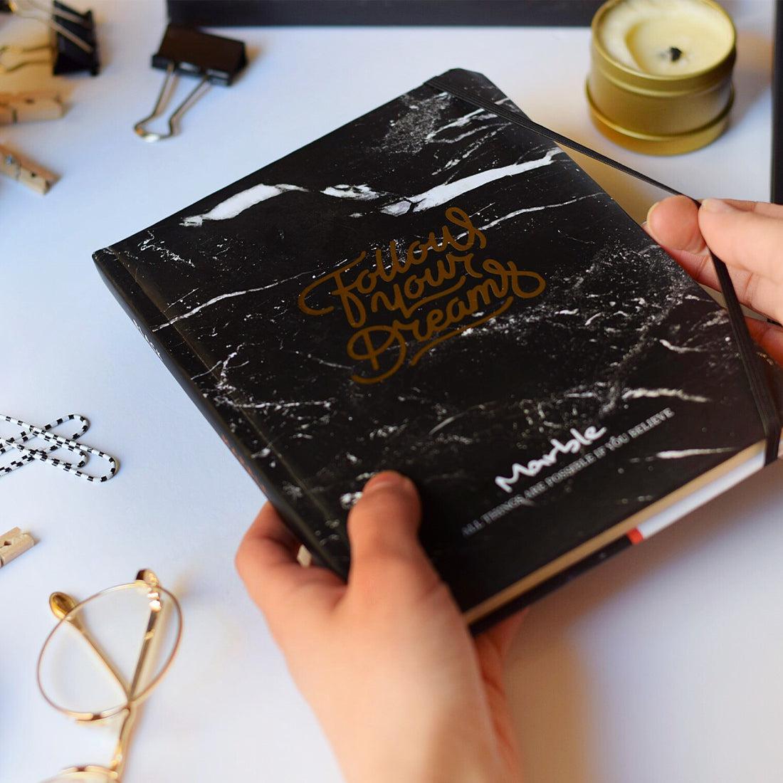 Marble Luxury Notebook Black