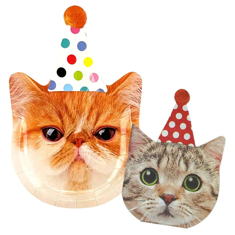 Party Cats Shaped paper plates (8 packs)