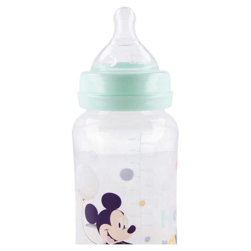 STOR BABY 2 PCS SET 360 ML WIDENECK BOTTLE SILICONE TEAT 3 POSITIONS COOL LIKE MICKEY