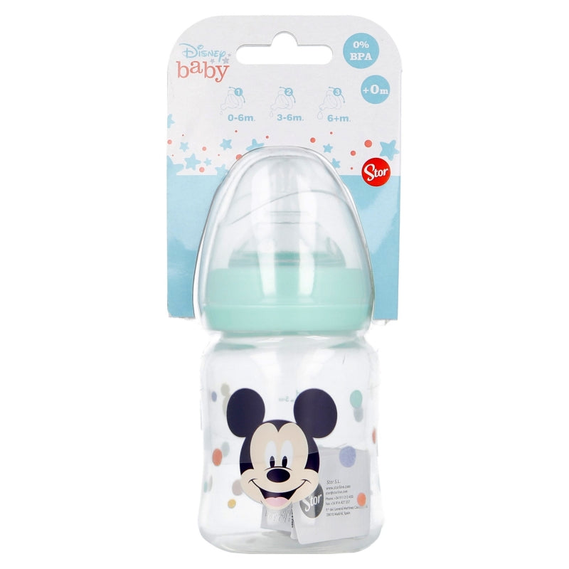 STOR BABY 150 ML WIDENECK BOTTLE SILICONE TEAT 3 POSITIONS COOL LIKE MICKEY