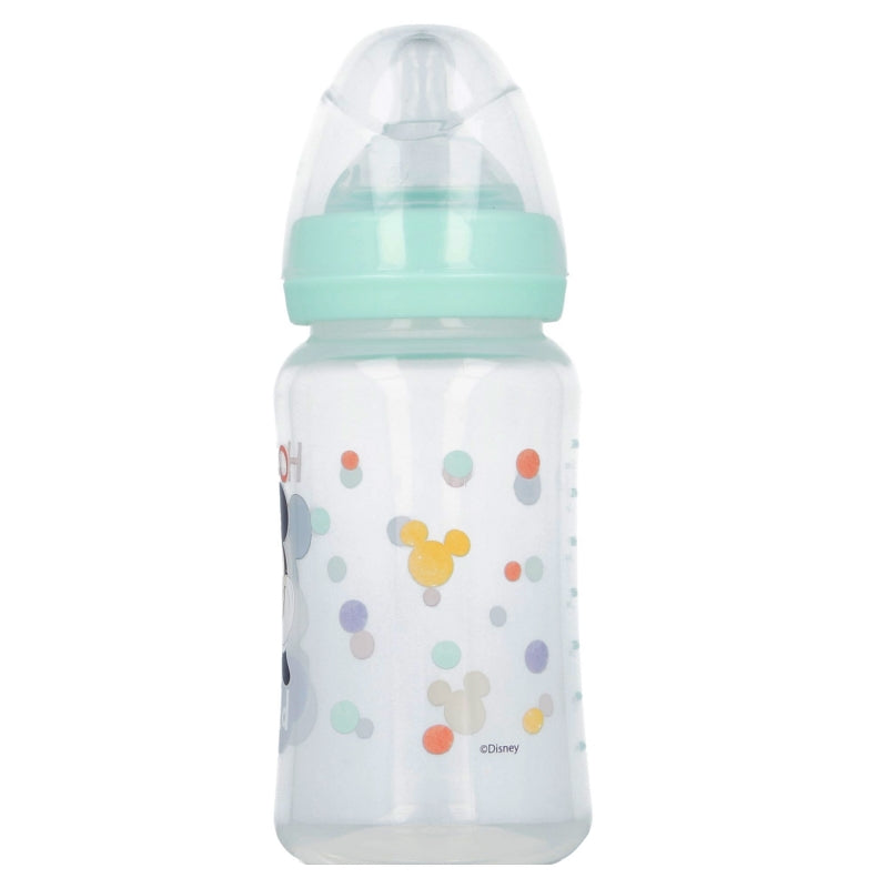 STOR BABY 240 ML WIDENECK BOTTLE SILICONE TEAT 3 POSITIONSS COOL LIKE MICKEY