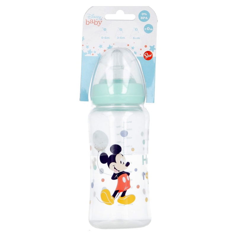 STOR BABY 360 ML WIDENECK BOTTLE SILICONE TEAT 3 POSITIONSS COOL LIKE MICKEY