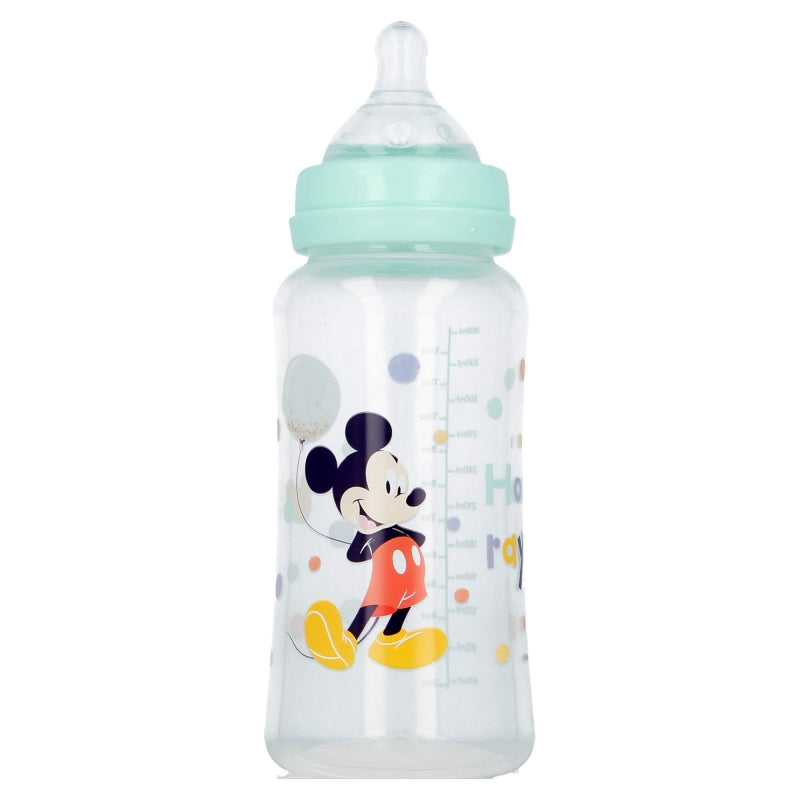 STOR BABY 360 ML WIDENECK BOTTLE SILICONE TEAT 3 POSITIONSS COOL LIKE MICKEY