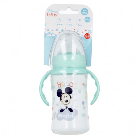 STOR BABY 360 ML WIDENECK BOTTLE SILICONE TEAT 3 POSITIONS WITH HANDLES S COOL LIKE MICKEY