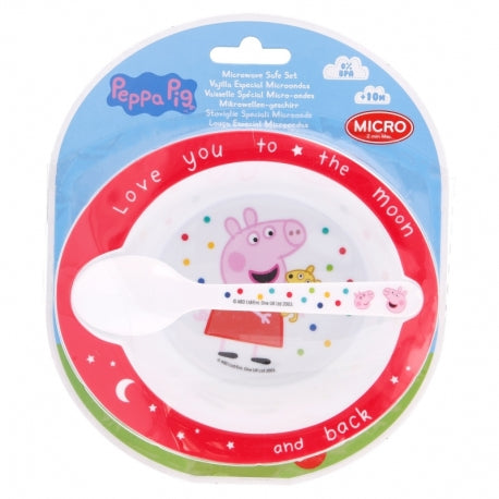STOR TODDLER 2 PCS MICRO SET (MICRO BOWL & MICRO PP SPOON TODDLER) PEPPA PIG LITTLE ONE