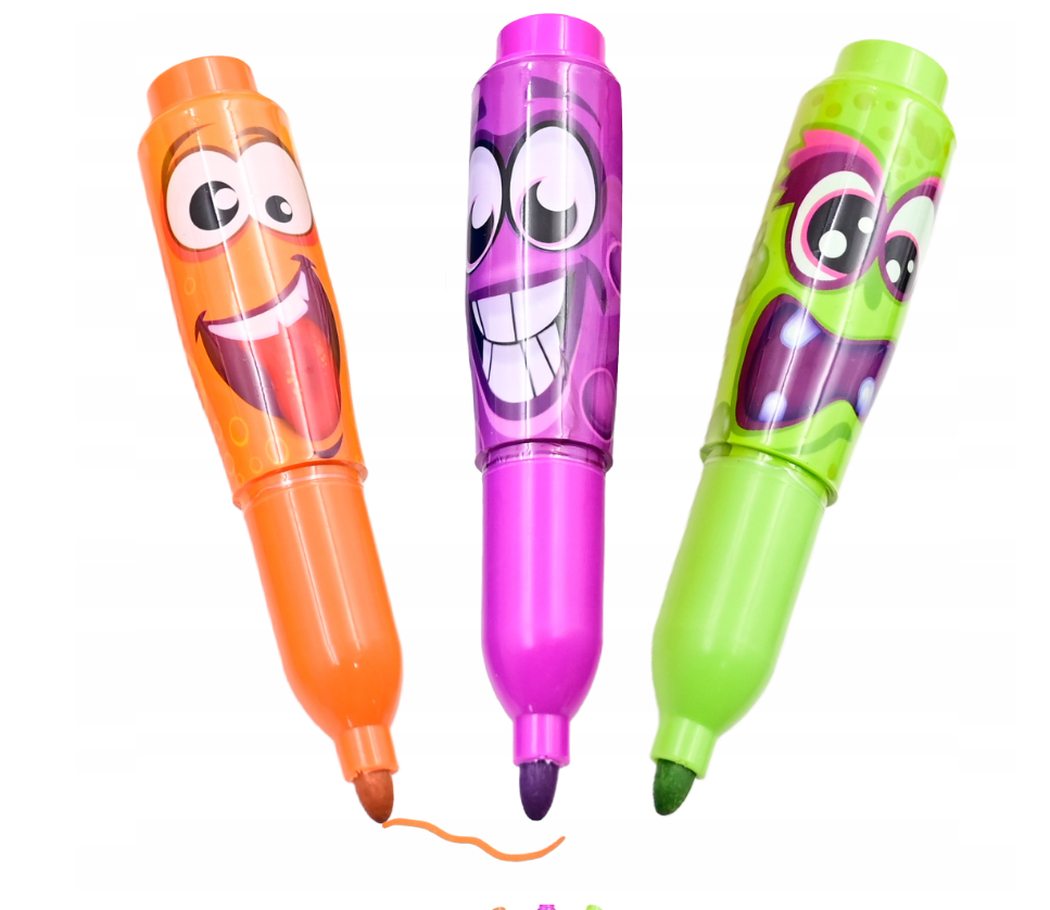 WeVeel Scentos Funny Jumbo Face Markers - 3 Pack Asst