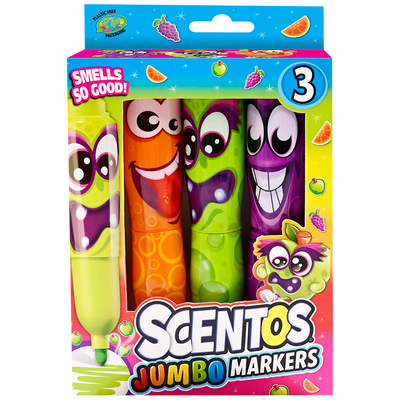 WeVeel Scentos Funny Jumbo Face Markers - 3 Pack Asst