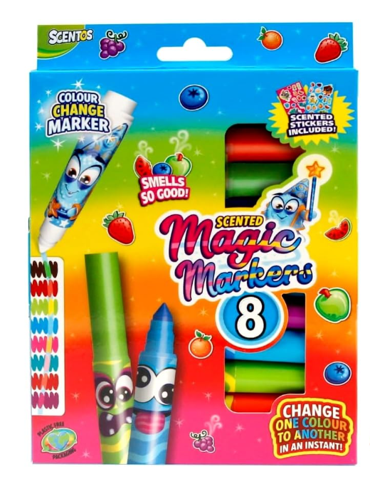 WeVeel Scentos Scented Magic Markers, Pack Of 8
