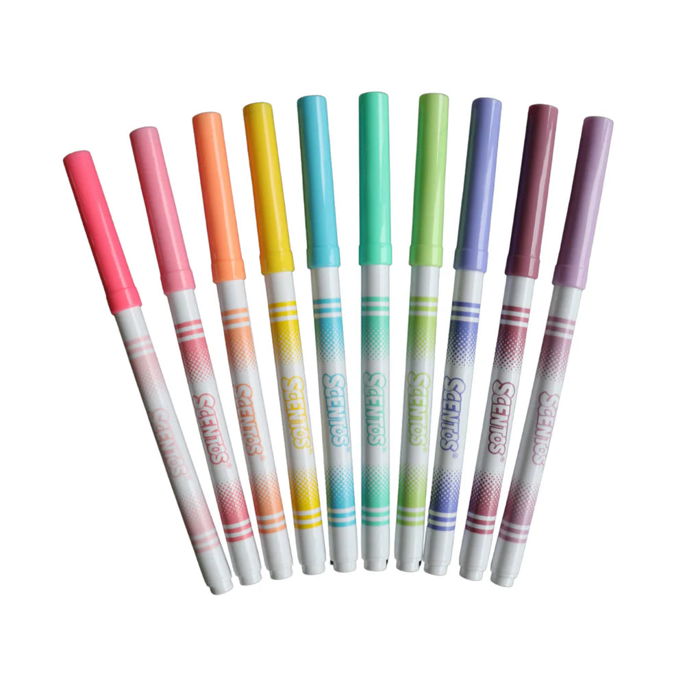 WeVeel Scentos Scented Pastel Color Fine Line Markers, Pack Of 10