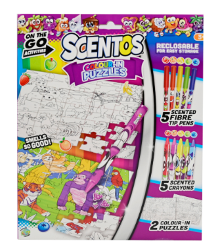 WeVeel Scentos On The Go Activity Set COLOUR IN PUZZLES