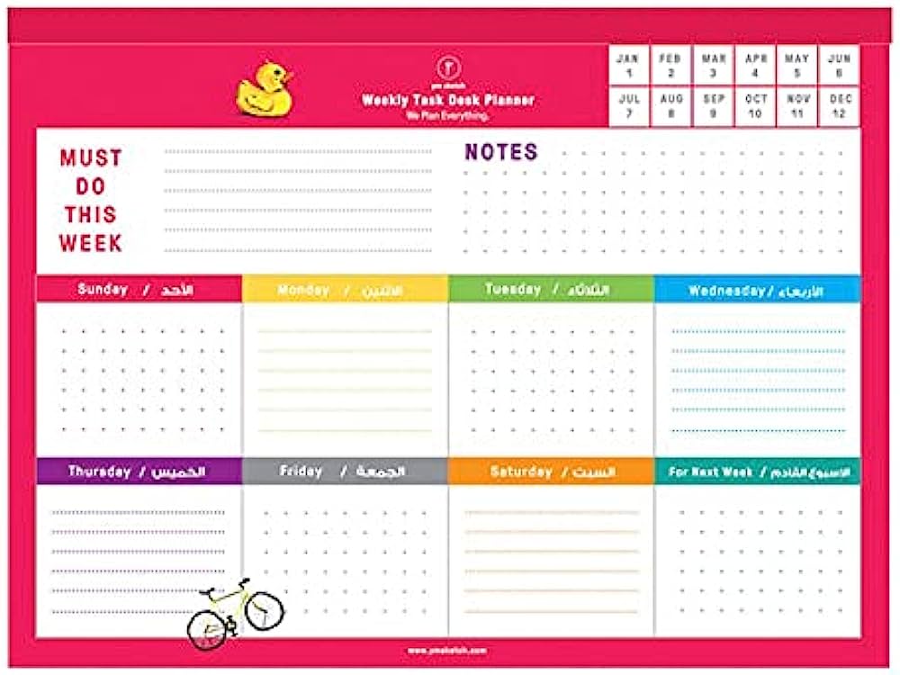 Weekly A4 size notepad (RED)