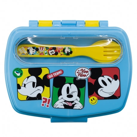 STOR FUNNY SANDWICH BOX WITH CUTLERY MICKEY MOUSE FUN-TASTIC