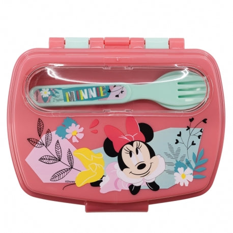 STOR FUNNY SANDWICH BOX WITH CUTLERY MINNIE MOUSE BEING MORE MINNIE
