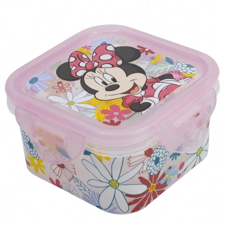 STOR SQUARE HERMETIC FOOD CONTAINER 290 ML MINNIE MOUSE SPRING LOOK