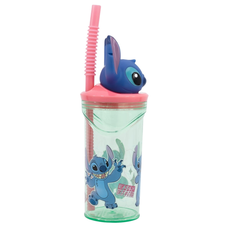 STOR 3D FIGURINE TUMBLER 360 ML STITCH FLOWERS