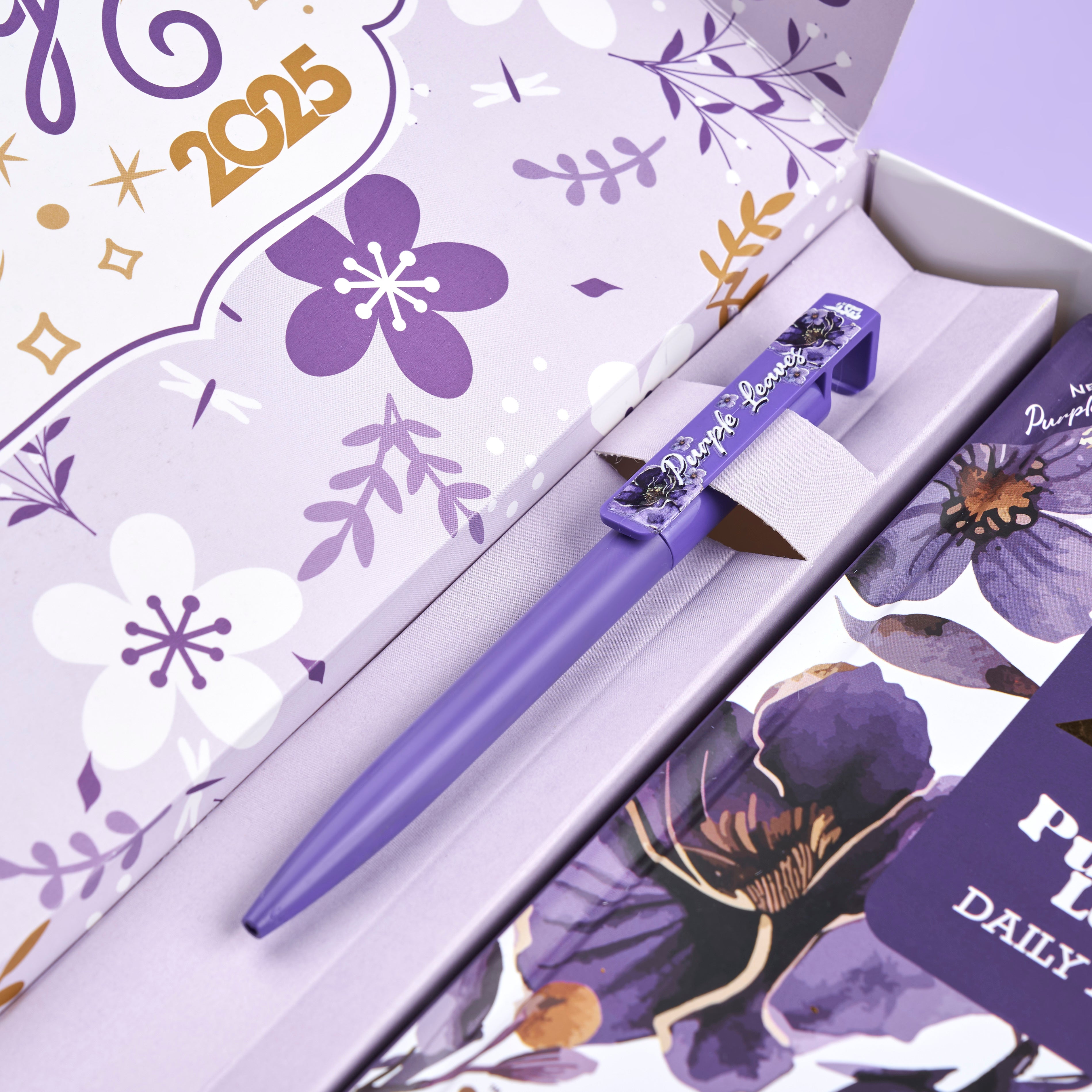 Agenda Gift Set 2025 - Purple Leves