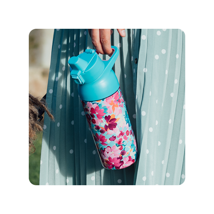 QUOKKA THERMAL SS SIPPER BOTTLE TIDE FLORAL JUMBLE 700 ML