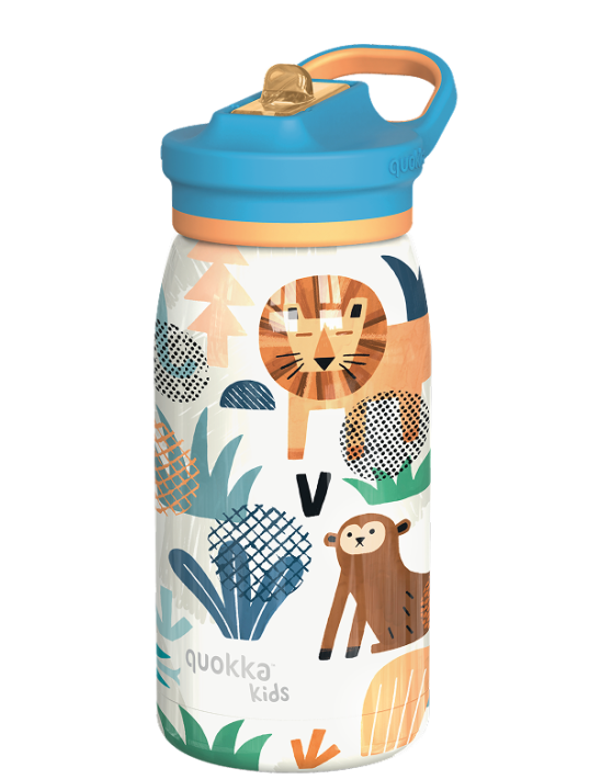 QUOKKA KIDS THERMAL SS SIPPER BOTTLE POP SAFARI 445 ML