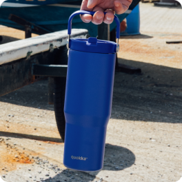 QUOKKA COOL INSULATED STAINLESS STEEL TUMBLER WITH HANDLE CORE DUSK BLUE 860 ML