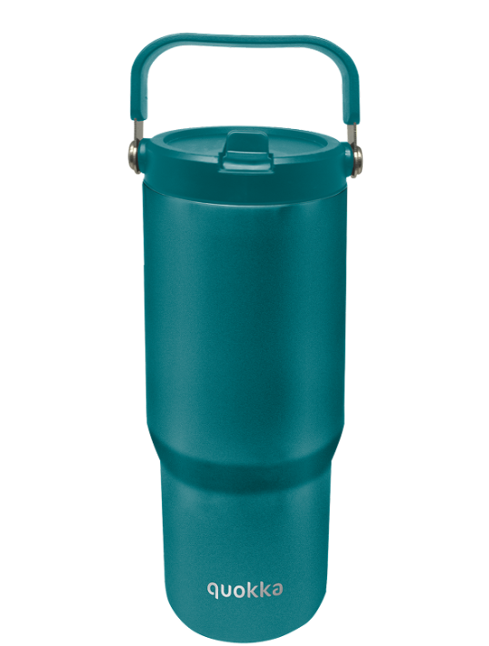 QUOKKA COOL INSULATED STAINLESS STEEL TUMBLER WITH HANDLE CORE MIDNIGHT GREEN 860 ML