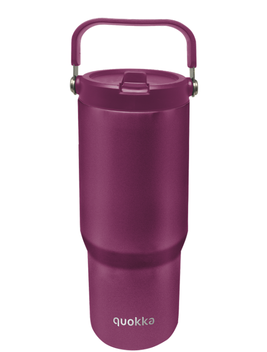 QUOKKA COOL INSULATED STAINLESS STEEL TUMBLER WITH HANDLE CORE BURGUNDY 860 ML