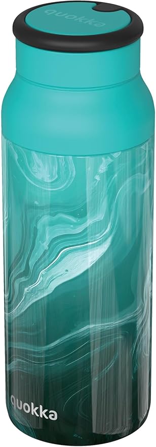 QUOKKA THERMAL SS BOTTLE WITH SILICONE HANDLE ECHO LIQUID MARBLE 690 ML