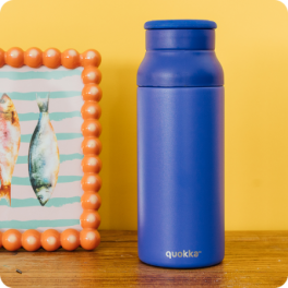 QUOKKA THERMAL SS BOTTLE WITH SILICONE HANDLE ECHO DUSK BLUE 690 ML