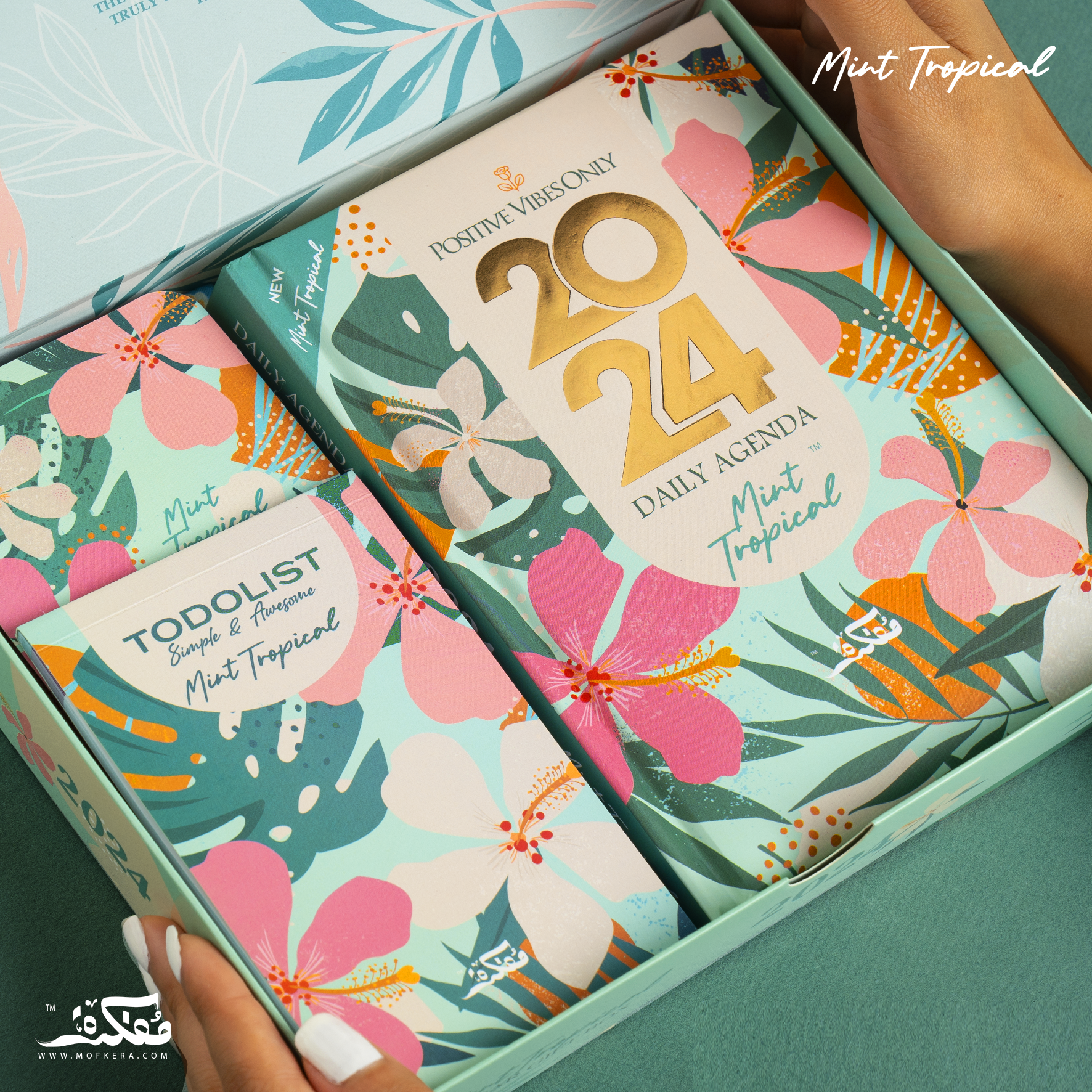 Agenda Gift Set 2024 - Mint Tropical