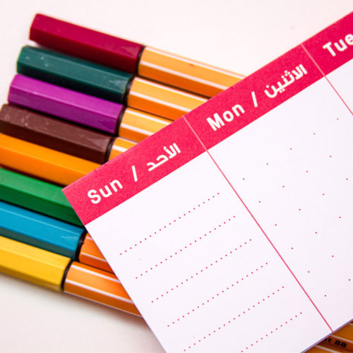 weekly mini task planner - red